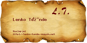 Lenko Tünde névjegykártya
